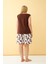 Kadın Kahverengi Ananas Desenli Şortlu Büyük Beden Pijama Takımı 5