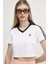 Originals Kadın V Yaka Crop Beyaz T-Shirt 1