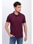 Erkek Mürdüm Polo Yaka Likralı T-Shirt T621 2