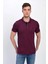 Erkek Mürdüm Polo Yaka Likralı T-Shirt T621 3