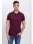 Erkek Mürdüm Polo Yaka Likralı T-Shirt T621 4