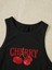 Kadın Siyah "cherry" Baskılı Kolsuz Crop Atlet - Yazlık Sokak Stili 2