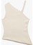 Yeni Sezon Asimetrik Yaka Kolsuz Slim Fit Drapeli Bluz 2