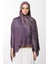 Sahra Desen Çift Taraflı Şal Mor-Gri 3