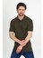 Erkek Haki Polo Yaka Likralı T-Shirt T621 3