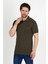 Erkek Haki Polo Yaka Likralı T-Shirt T621 4