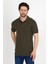 Erkek Haki Polo Yaka Likralı T-Shirt T621 5