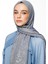 Morocco Desen Çift Taraflı Şal Koyu Gri-Açık Mavi 3
