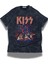 Oversize Kiss Konser Baskılı Yıkamalı T-Shirt, Unisex Rock Band Temalı Retro Tişört 1