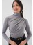 925 Büzgü Detaylı Sandy Bluz - Gri 3