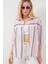 Kadın Çizgili Kısa Kol Gömlek 20344 - Pembe 4