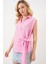 Kadın Sıfır Kol Anvelop Gömlek 20343 - Pembe 3