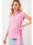 Kadın Sıfır Kol Anvelop Gömlek 20343 - Pembe 4