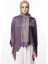 Mayra Desen Çift Taraflı Şal Zeytin-Mor 1