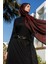 Moren Desen Shine Line Şal Siyah-Bordo 3