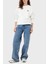 % 100 Pamuk Boxy Fit Bisiklet Yaka Sweat Bayan Sweat DW0DW19408 Ybl 2