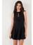 Regular Fit Kloş Etekli Bağlama Detaylı Kolsuz Mini Elbise Bayan Elbise 6525592 4