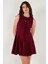 Regular Fit Kloş Etekli Bağlama Detaylı Kolsuz Mini Elbise Bayan Elbise 6525592 5
