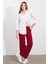 Kadın Bordo Gofre Pantolon ZH326 1