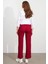 Kadın Bordo Gofre Pantolon ZH326 3