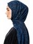 Velora Desen Çift Taraflı Şal Siyah-Indigo 3