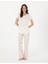 Kadın Krem Kısakollu Lohusa Pijama Takımı 50319052-VR071 4
