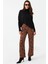 Kadın Taba Desenli Saten Pantolon MCAR1069 5