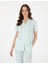 Kadın Mint Kısakollu Gömlek Pijama Takımı 50319047-VR090 3