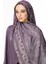 Lavin Desen Çift Taraflı Şal Mor-Gri 1