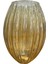 Amber Renkli Dikey Çizgili Cam Vazo – Dekoratif Tasarım (Ağız 12 Cm, En 16 Cm, Yükseklik 26 Cm) 1