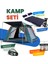 2-4 Kişi Kamp Çadırı Seti Taşınabilir Otomatik 200*200*145 +Lamba+Yatak+Yastık+Pompa+Hoparlör 1