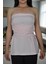 Beyaz Fitilli Crop Top Bluz 3