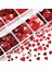 Kırmızı Tırnak Süsleme Folyo Pulları Kalp Dizayn Nail Art 3