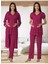 Dvina Effortt Lohusa Sabahlıklı Pijama Takımı Fuşya - 8024 1