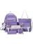 5 Parça Büyük Kapasiteli Sevimli Sırt Çantası Seti - Mor (Yurt Dışından) 2