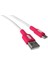 Coral USB A-C Hızlı Şarj Kablosu, Beyaz Kablo, Beyaz/pembe Uçlar (120 Cm) 2