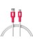 Coral USB A-C Hızlı Şarj Kablosu, Beyaz Kablo, Beyaz/pembe Uçlar (120 Cm) 3