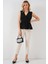 Kadın Kruvaze Yaka Kolsuz Bluz 966 - Siyah 2