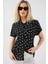 Kadın Kısa Kol Desenli Gömlek 20310 - Siyah 3