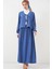 Kadın Ayrobin Kimono Etek Ikili Takım 8047 - Indigo 1