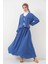 Kadın Ayrobin Kimono Etek Ikili Takım 8047 - Indigo 4
