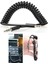 1 Metre Spiralli Aux 3.5mm Kulaklık Jack Ses Aktarma Kablosu, Araç Telefon Tablet Laptop Pc 3