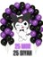 25 Adet Siyah, 25 Adet Mor Balon 2