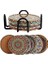 6 Lı Çini Desenli (Autum) Metal Bardak Altlığı ve Metal Stand 3
