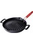 Döküm Yuvarlak Grill Izgara Tavası Genghis Khan Serisi Çift Kulp ve Silikon Tel Saplı ÇAP(Ø)32CM. 1