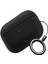 Airpods Pro 2 ile Uyumlu Leather Skin Serisi Parmak Izi Tutmayan Dış Yüzeye Sahip ve Mükemmel Koruma Sağlayan Orta Sertlikte Silikon Kılıf (Siyah) 1