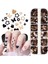 Siyah ve Gold Tırnak Süsleme Folyo Pulları Karışık Dizayn Kelebek Kalp Tavşan Yıldızlar Nail Art 2