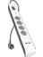 Surge Plus 4&apos;lü Priz, Yüksek Gerilim Korumalı (2,4 A, 2 M Kablolu 2 USB Bağlantısı Dahil) Beyaz/gri BSV401VF2M 3