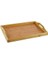 cm Kulplu Bambu Ahşap Dikdörtgen Çay Kahve Servis Lüx Sunum Tepsi 33X22 cm 2