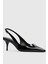 Kadınlar Için Şık Pointy Toe Slingback Pompa - Patent Deri ve Kedi Topuk 2
